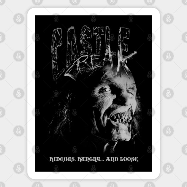 Castle Freak, Classic Horror (Black & White) Magnet by The Dark Vestiary